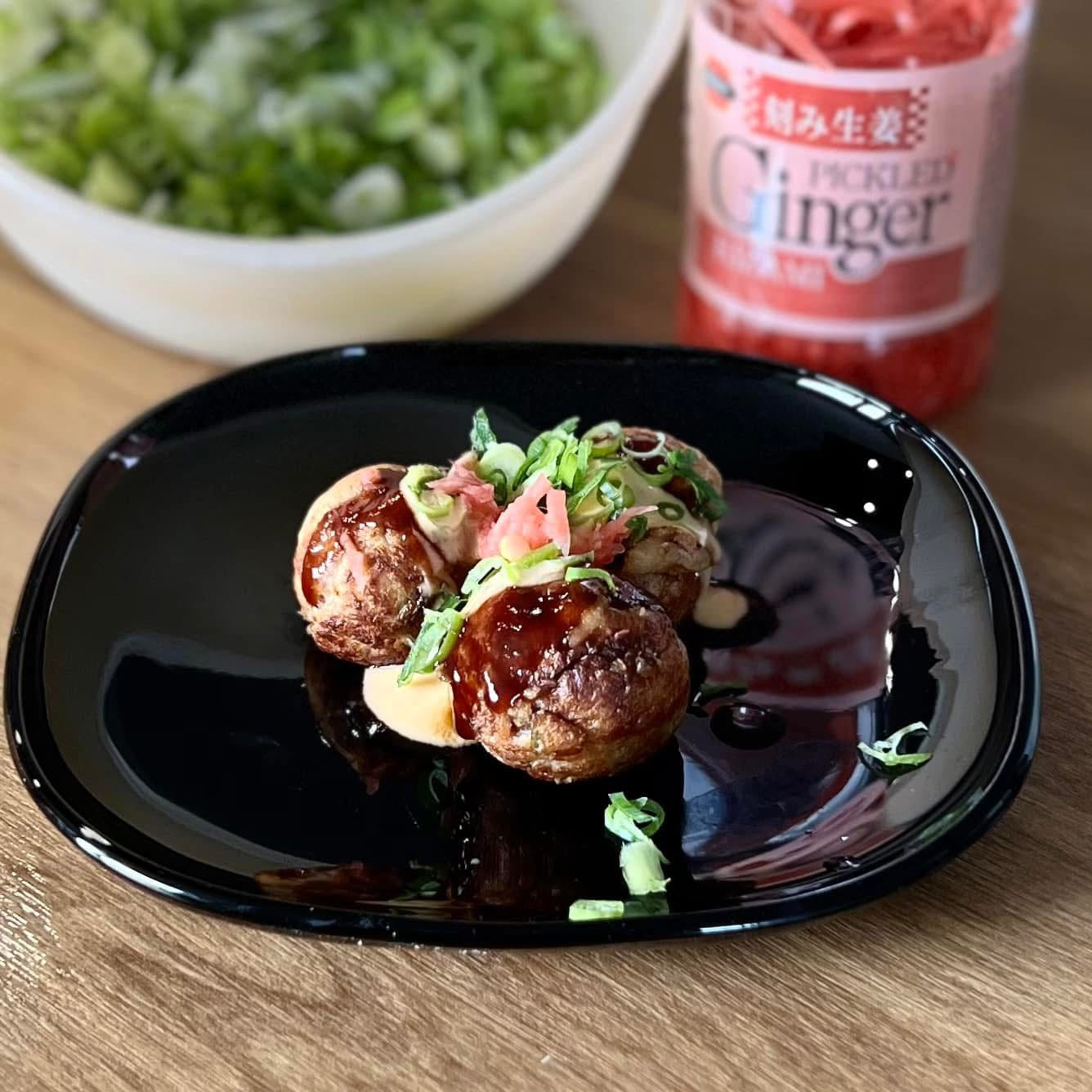 Takoyaki with Asian Slaw