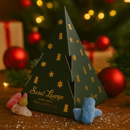 Vegan Fizzy Mix Gummies - Christmas Tree Gift Box
