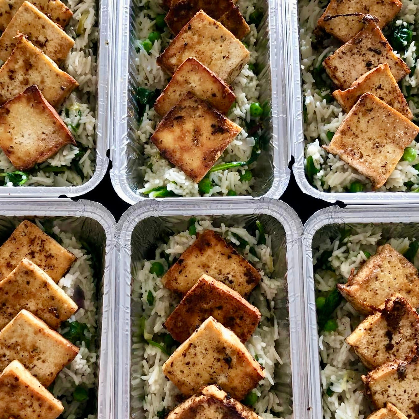 Plantain Curry and Jerk Tofu